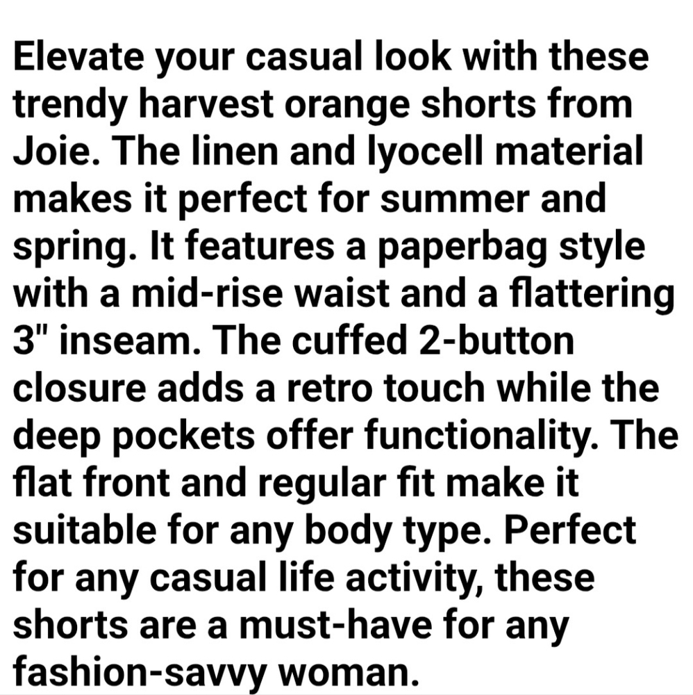 3/$30 Joie Women's Linen Rust Cargo Shorts Sz 2 NWOT - Picture 9 of 9